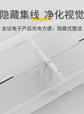 办公家具会长议HYZ-012桌简约现代形小组合会议型室长方白色会议