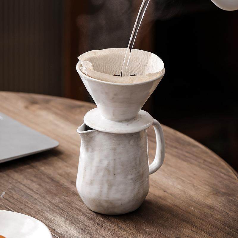 粉引手冲咖啡壶过29047套滤装家用粗陶寂咖下侘午茶啡滤杯茶杯咖