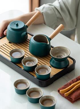 日式旅行功夫茶盘具小套装家46930用约泡简茶陶瓷壶茶杯户外茶便