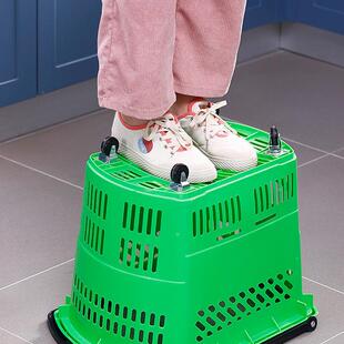 菜加厚轮超市748篮购物带篮手提拉杆带塑料轮购物车拖篮买篮子购