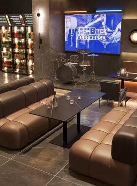 清吧酒吧组沙v发茶几桌发椅组合咖564啡厅西餐厅卡座沙kt沙发茶几