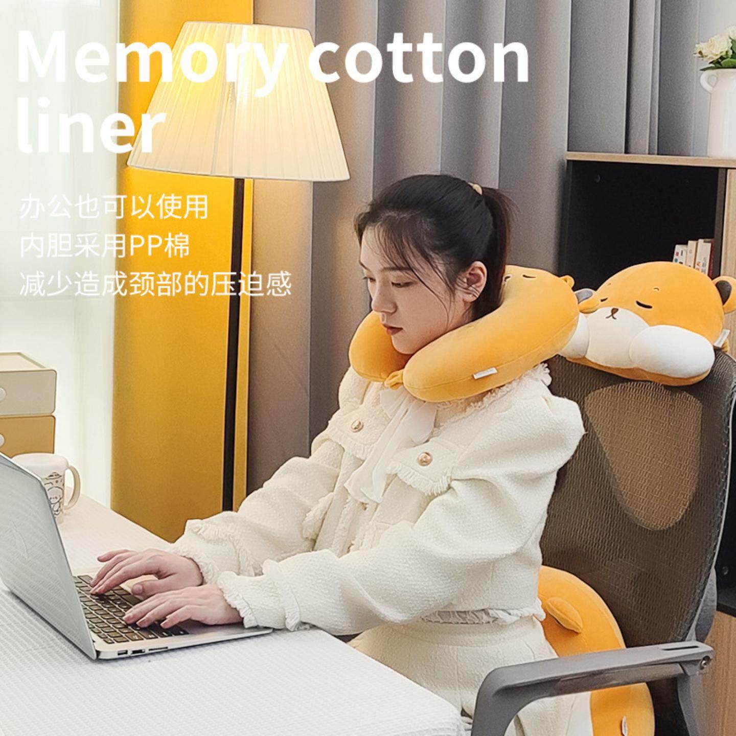 卡通汽车头枕腰靠办公座椅背