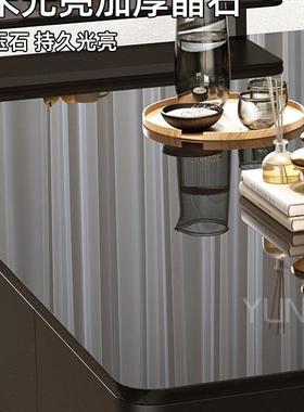 YAJ茶H几实木意感式客厅方形轻奢家用小户型黑色简约电视柜组长^