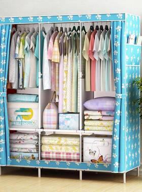 布衣柜拉帘式家用卧室防衣42478尘衣宿橱舍出柜租房组装收纳储物