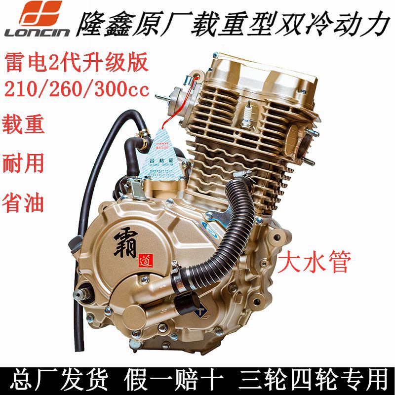 隆鑫原厂雷电二代载重型200250300cc三轮摩托车机头水冷发动机