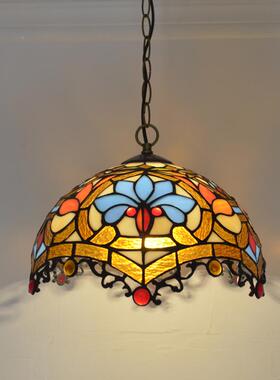 卧9W关欧式复古色玻璃酒吧餐彩厅客灯139商用美式田园室玄阳台创