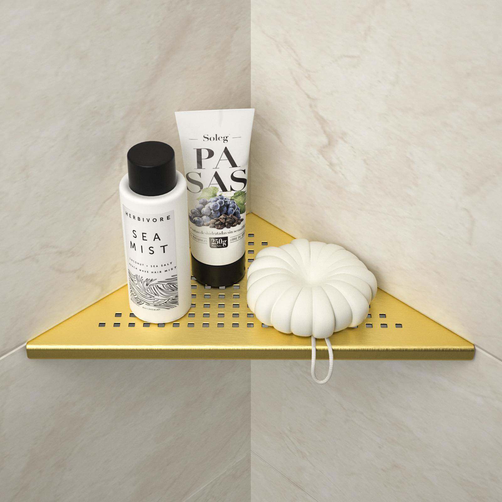 2件装304不锈钢置物架角架浴室墙角收纳嵌入式安装无需打孔