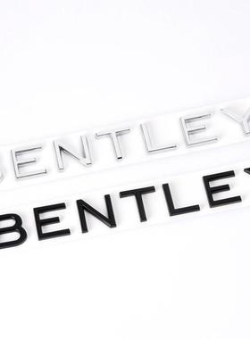 适用于宾利车标欧陆GT添越飞驰英文字母标BENTELY字标黑后尾标