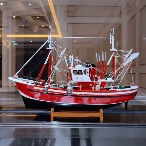 仿真帆船模型摆件地中海风格实木质工艺船一帆风顺小船渔船饰品