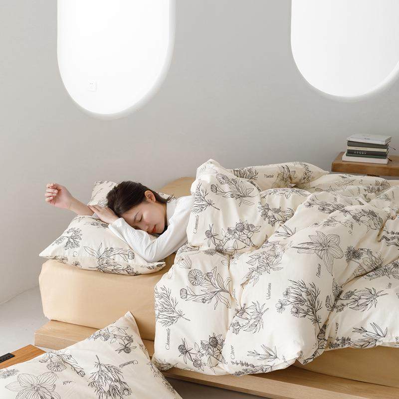 法式手绘纯棉全棉1.8米被套单件线描植物花卉宿舍1.5被罩三四件套,纺织面料/辅料/配套,纺织机械配件,淘宝优惠券,粉丝福利购,淘宝优惠卷