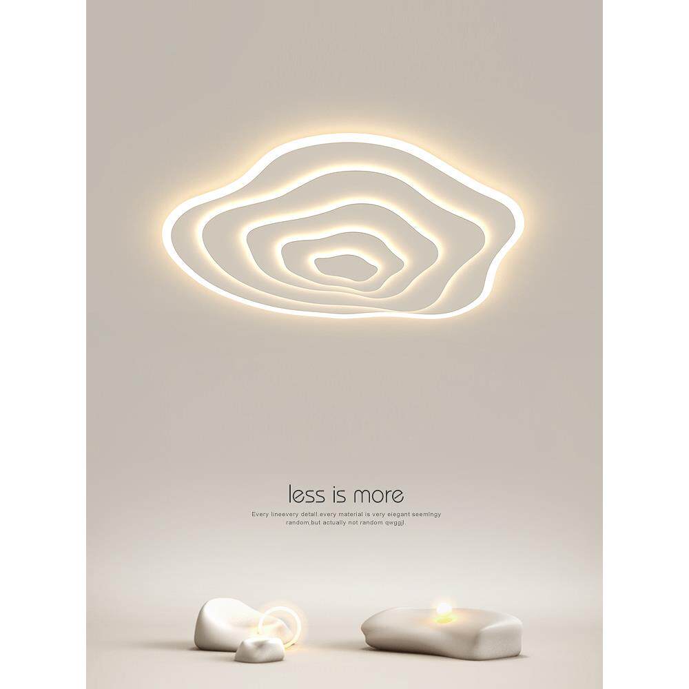 极简客厅吸顶灯现代简约家用大气主卧室灯设计感年轮温馨大厅灯具