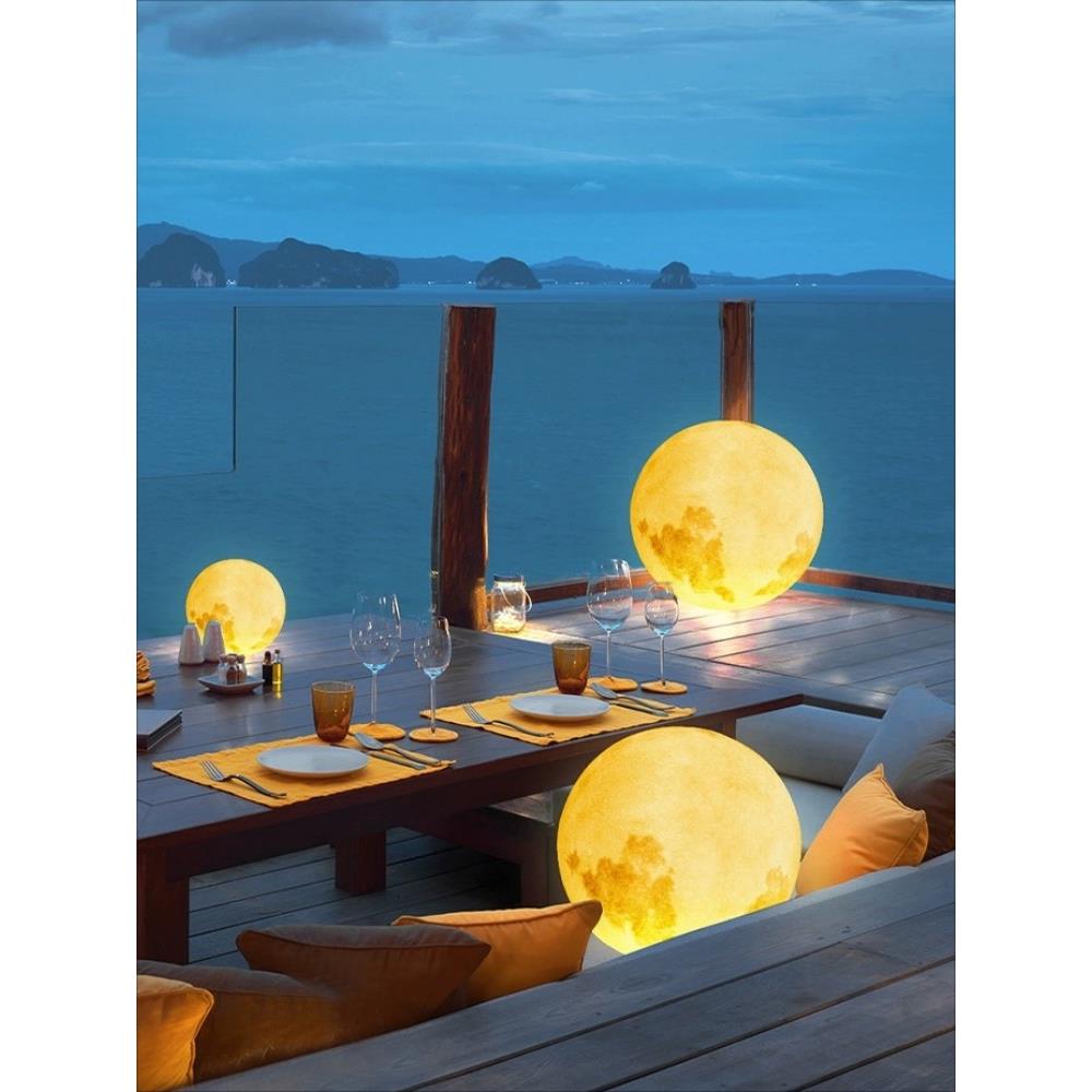 庭院灯户外月亮灯太阳能草坪灯防水花园灯室外落地灯别墅氛围灯