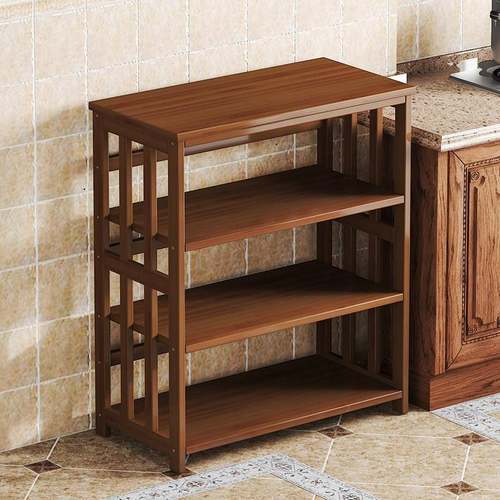 厨房置物架微波炉架多层落地实木竹收纳架储物柜多功能阳台整理架