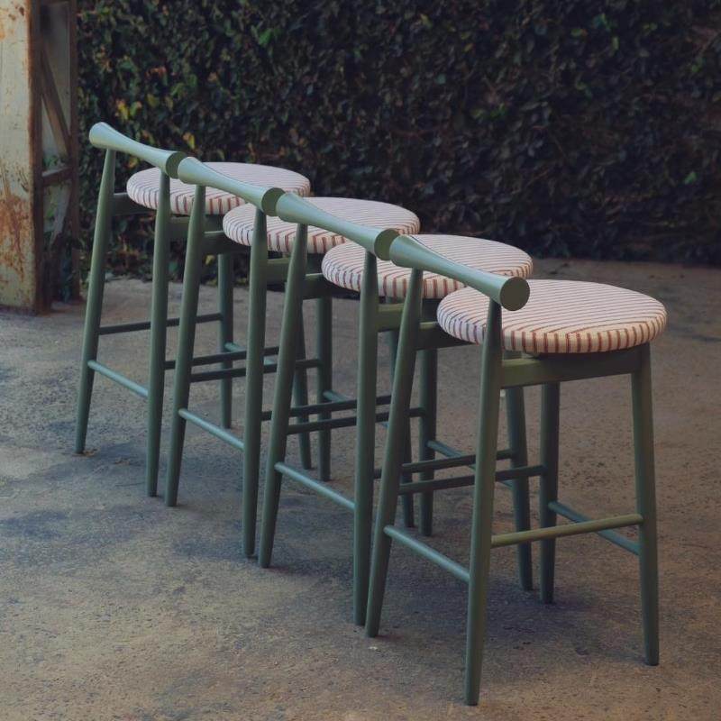 中古家用丹麦实木吧台椅现代简约高脚凳新中式岛台椅设计师酒吧椅