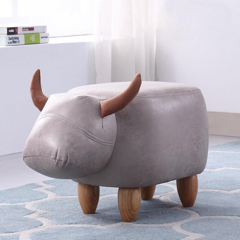 简约小牛凳子收纳穿鞋凳坐墩子脚凳动物储物凳换鞋凳沙发凳脚踏凳