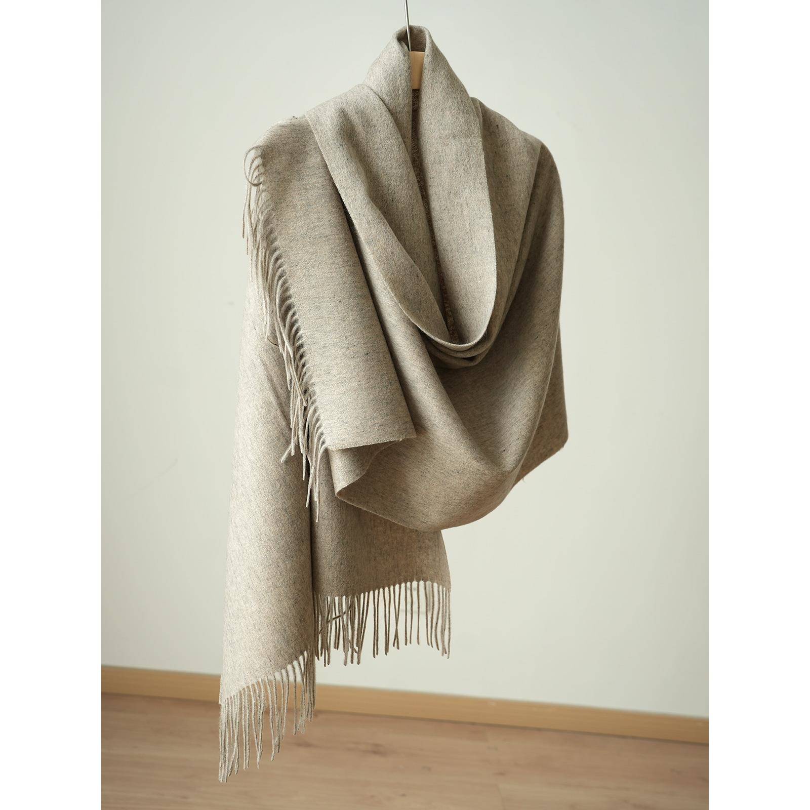 福利无衬垫妇女羊毛围巾流苏围巾大尺寸加厚保暖披肩秋冬