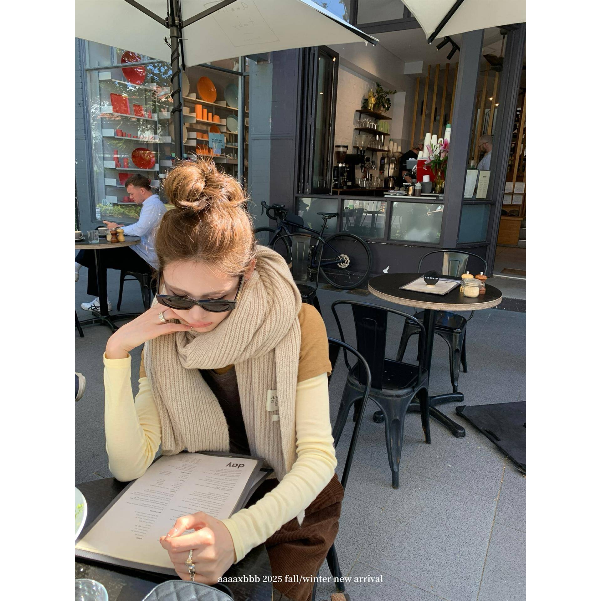 aaaaxbbb 苏黎世晴空 三色100纯羊毛围巾重工定制标百搭针织披肩