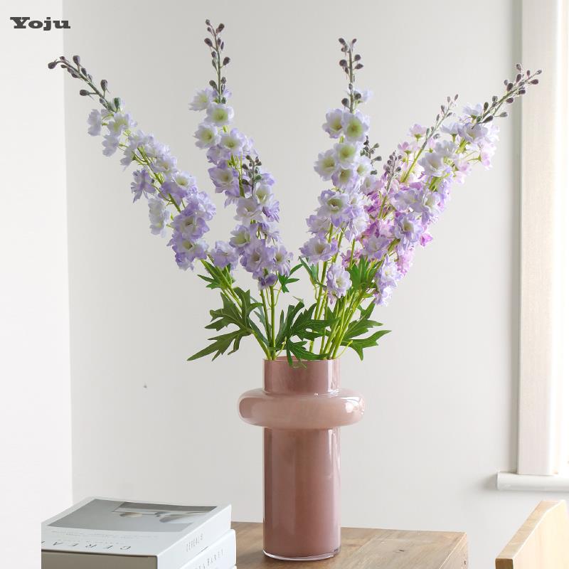 仿真大飞燕草植绒假花客厅花束摆设婚庆酒店路引家居软装装饰摆件