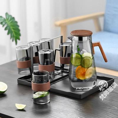 耐高温玻璃冷水壶家用凉白开水壶果茶冷泡壶大容量凉水壶水杯套装