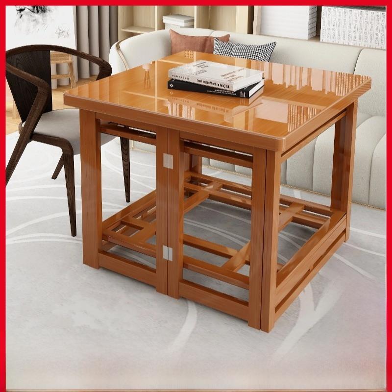 烤火桌子家用可折叠实木楠竹冬季取暖桌新款多功能烤火架长正方形