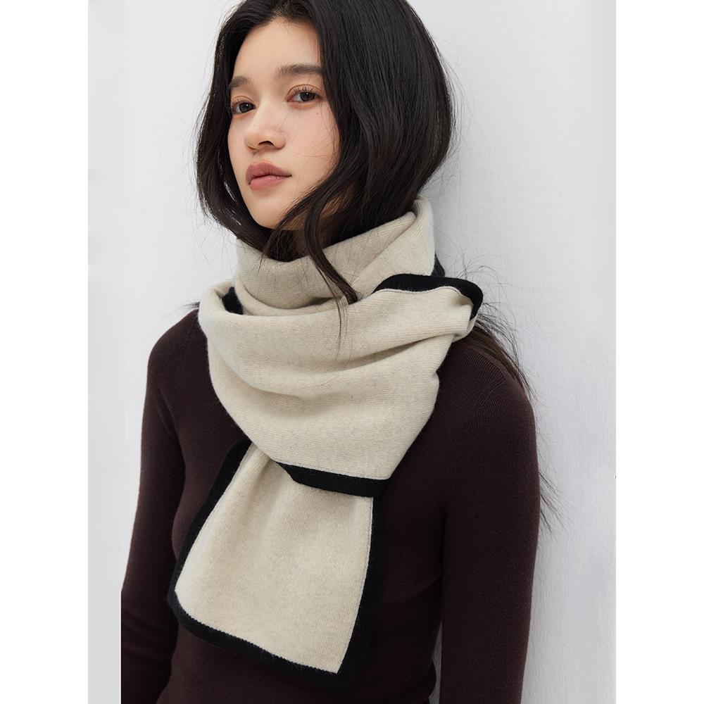 康赛妮AURORA系列 高端100山羊绒围巾长款短款保暖围脖披肩礼物女