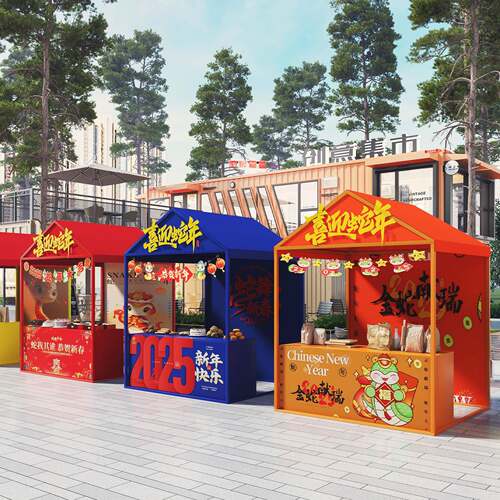 网红夜市美食街小吃展示架户外景区大型活动铁艺架市集文创摊位架