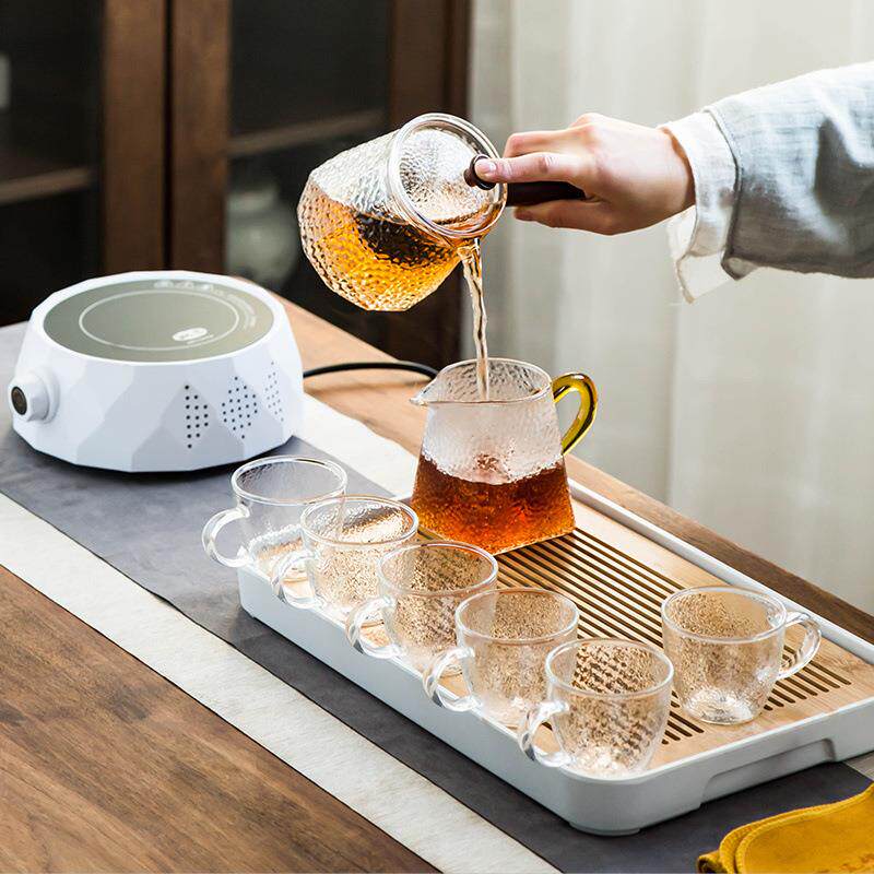 蒸汽煮茶器黑茶煮茶壶整套玻璃茶具套装家用泡茶壶电陶炉茶炉小型
