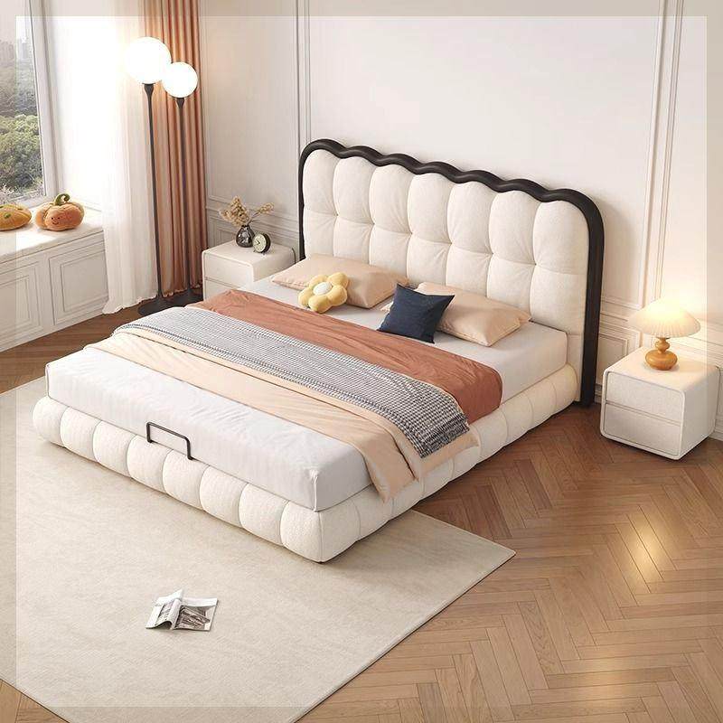 新款奶油风泡芙软包双人床主卧现代简约婚床次卧涟漪床可储物大床,节庆用品/礼品,新娘配件,淘宝优惠券,粉丝福利购,淘宝优惠卷
