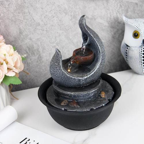 简约家居喷泉流水摆件客厅前台办公室电视柜招财流水摆件装饰品