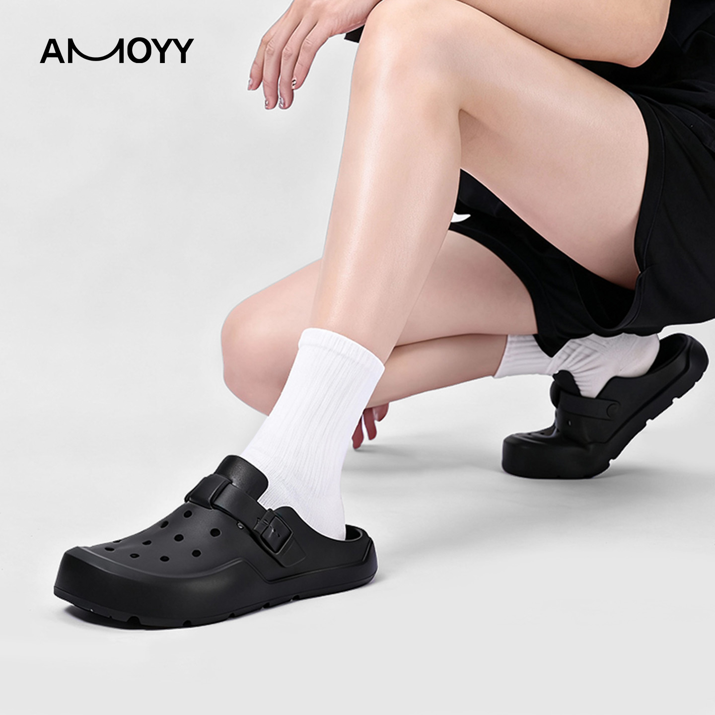 amoyy洞洞鞋女款2025秋季