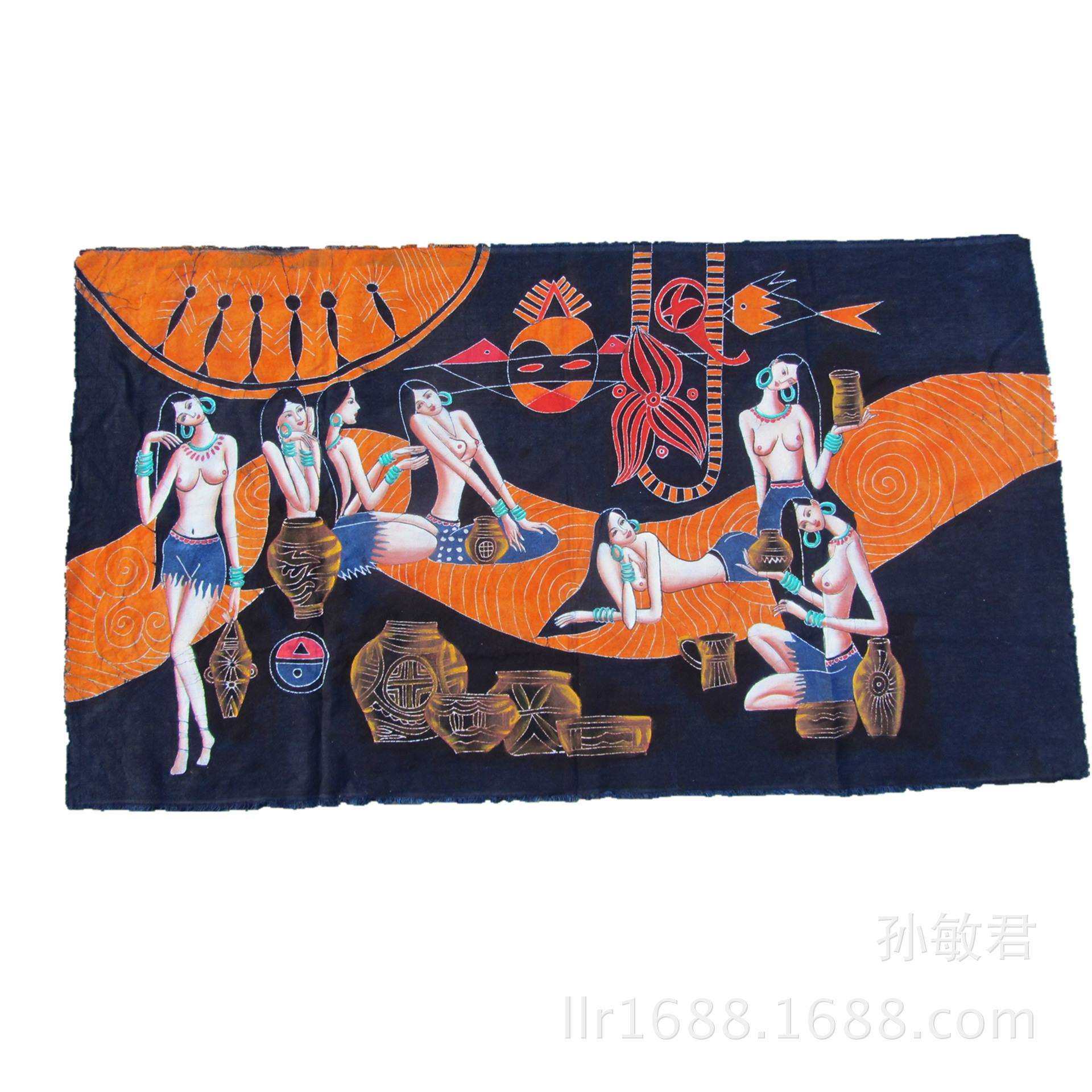 蜡染布手绘手染蜡染画风情取水归来民俗,农用物资,其他肥料,淘宝优惠券,粉丝福利购,淘宝优惠卷