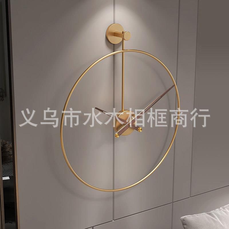 家用艺术静音现代简约轻奢风钟表超大指针挂钟(不含电池)
