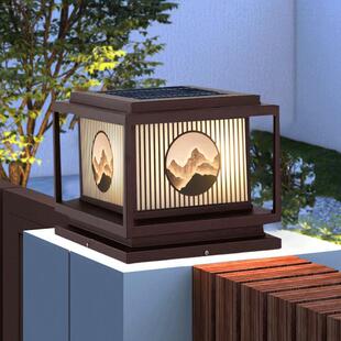 太阳能柱头灯庭院围墙灯大门口柱子户外防水别墅门墩家用超亮