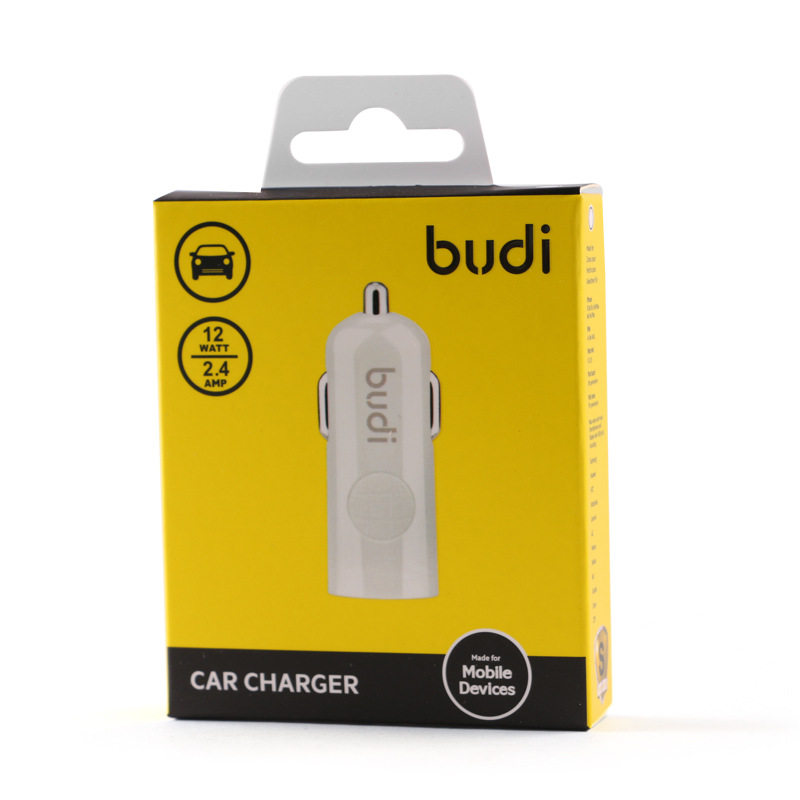 budi新款车载充电器5V2.4A快速车充充电器单USB车充快充车用