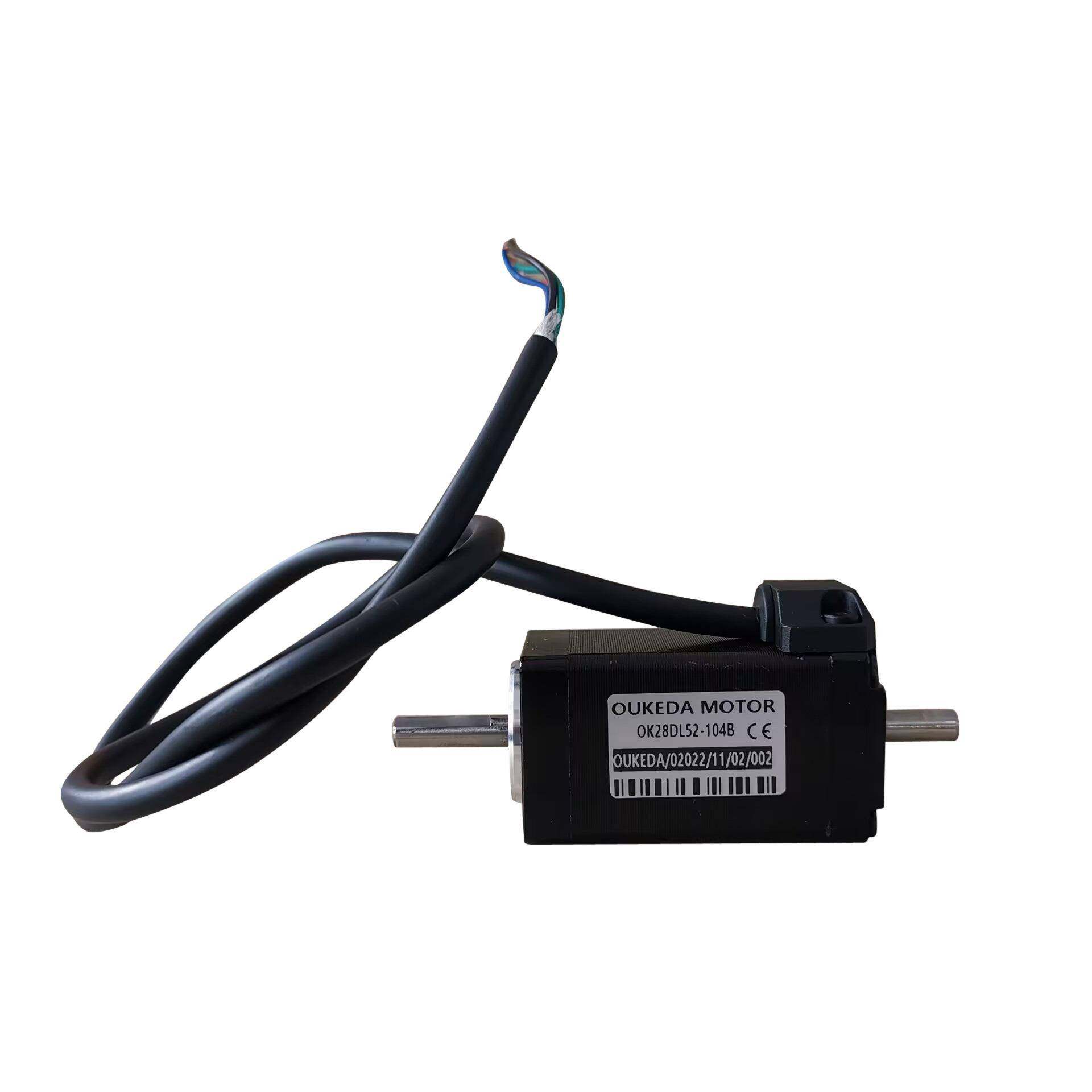 双轴28步进电机28二相电机双出轴1.9度高柔线机身长33/521A