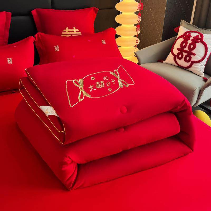 新款大红色结婚陪嫁被子婚庆喜被双人棉被芯冬被加厚保暖四季通用,纺织面料/辅料/配套,纺织机械配件,淘宝优惠券,粉丝福利购,淘宝优惠卷