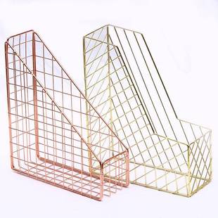 北欧简约铁艺创意办公室资料置物架文件杂志收纳架桌面收纳架书架