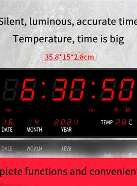 2023年新款创意LED数码电子钟客厅多功能万年历挂钟