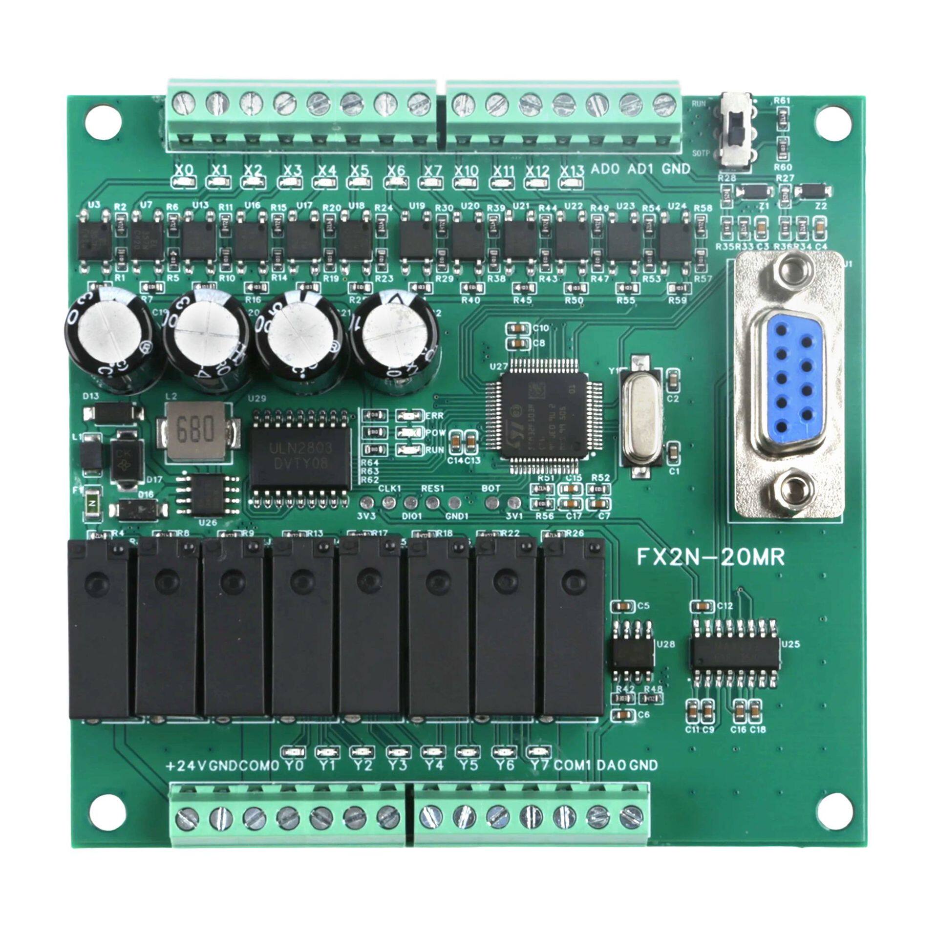 国产PLC可编程控制器FX2N工控板继电器20MR 简易型