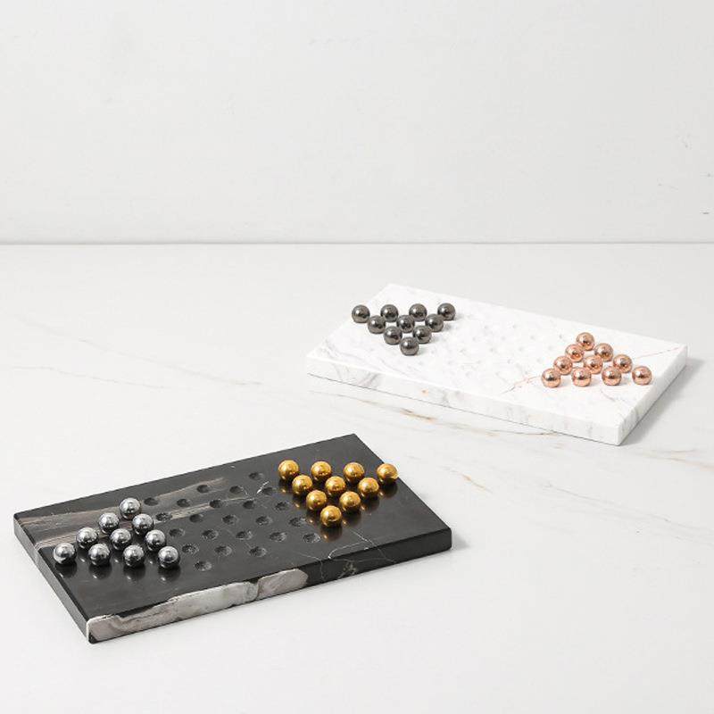 现代简约创意大理石金属棋子棋盘客厅摆件样板房茶几创意软装饰品,收纳整理,烫衣板及配件,淘宝优惠券,粉丝福利购,淘宝优惠卷