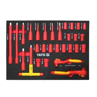 YATO 55305T3绝缘套筒绝缘棘轮扳手 易尔拓29件套绝缘工具托盘YT