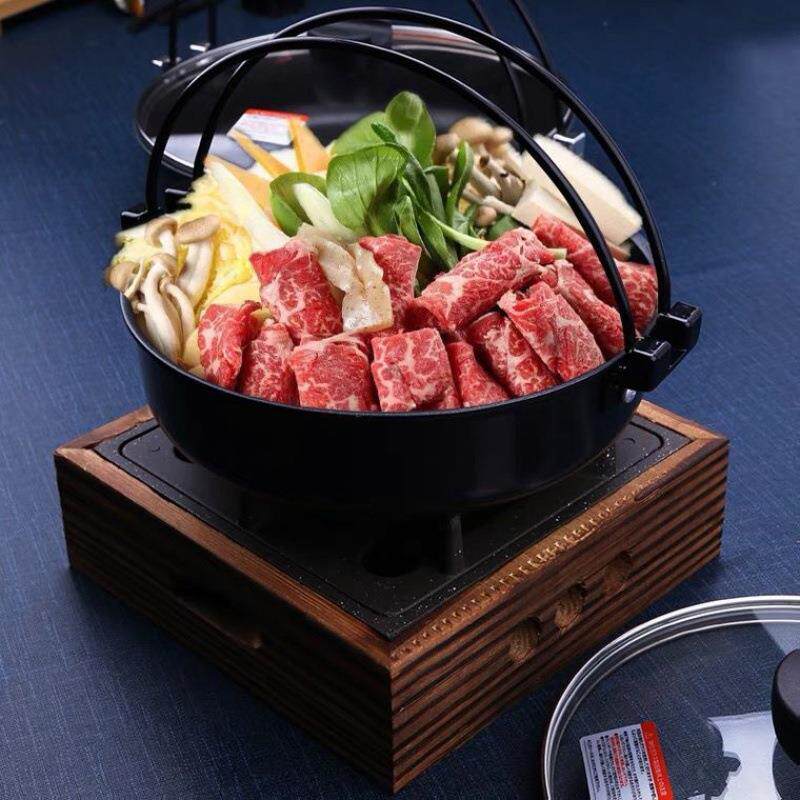 日式寿喜锅清汤锅多功能复底通用不粘锅海鲜拌面年糕锅料理锅火锅