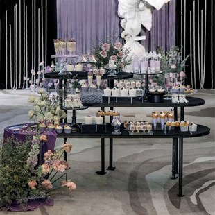 新款婚庆铁艺甜品台圆桌婚礼迎宾区布置橱窗摆件欧式复古蛋糕台架