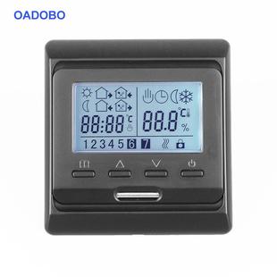 黑色哑光E51周编程液晶采暖温控器电暖电地暖16A发热电缆发热膜