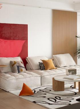 6uD方块组合懒人沙发公寓小户型意式极简客厅网红科技布单人豆腐