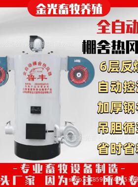 山东鲁丰反烧80型供暖650平方全自动燃煤热风炉畜牧养殖专用柴煤