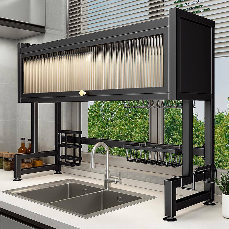 荆允厨房水槽置物架洗碗槽水池防尘碗柜台面收纳餐具多功能储物沥