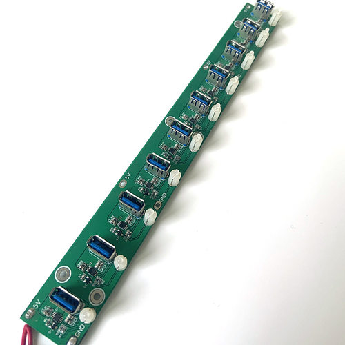 10口USB电源供电板PCBA方案LED灯主控板PCB电路板开发设计