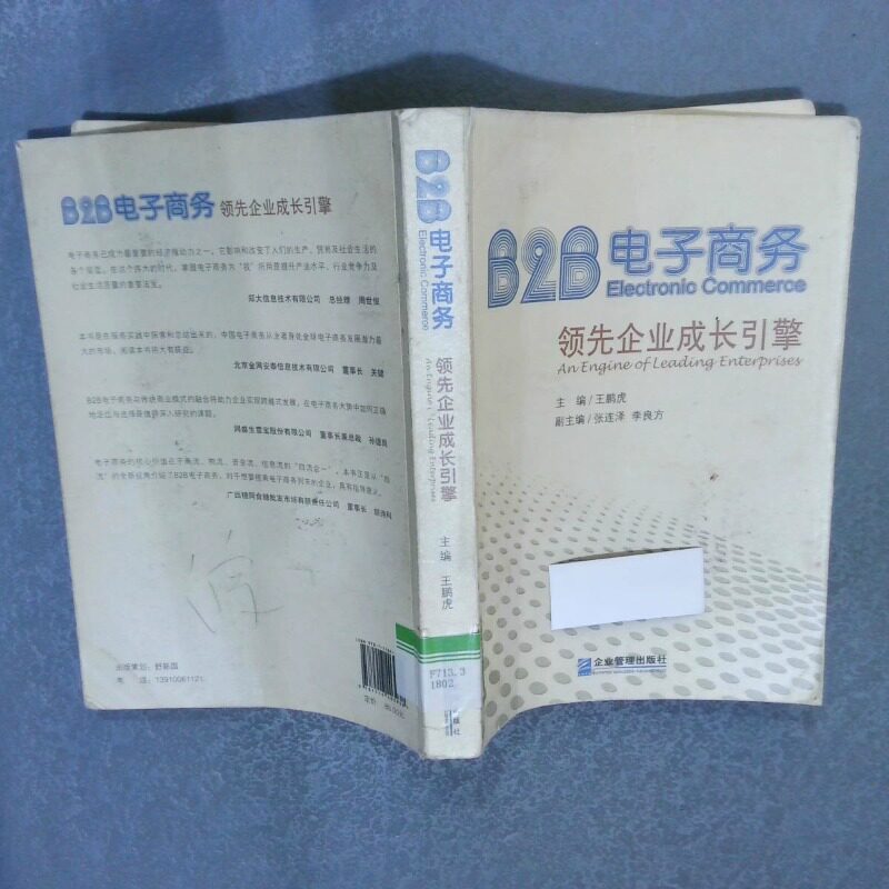 正版二手实拍B2B电子商务企业成长引擎 馆藏王鹏虎 编 著9787516403938企业管理出版社