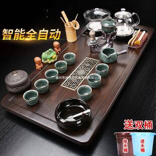 新款全自动茶具套装烧水壶一体茶盘家用泡茶底部上水茶台现代简约